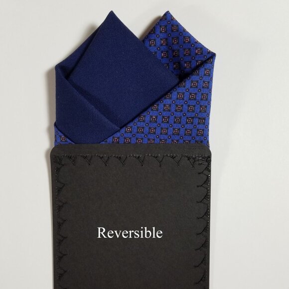 NEW - Contrasting Color 100% Cotton Pre-Folded Pocket Square Handkerchief Insert - Picture 7 of 10